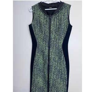Elie Tahari Black/Green Pencil‎ Dress  Womens Size 6